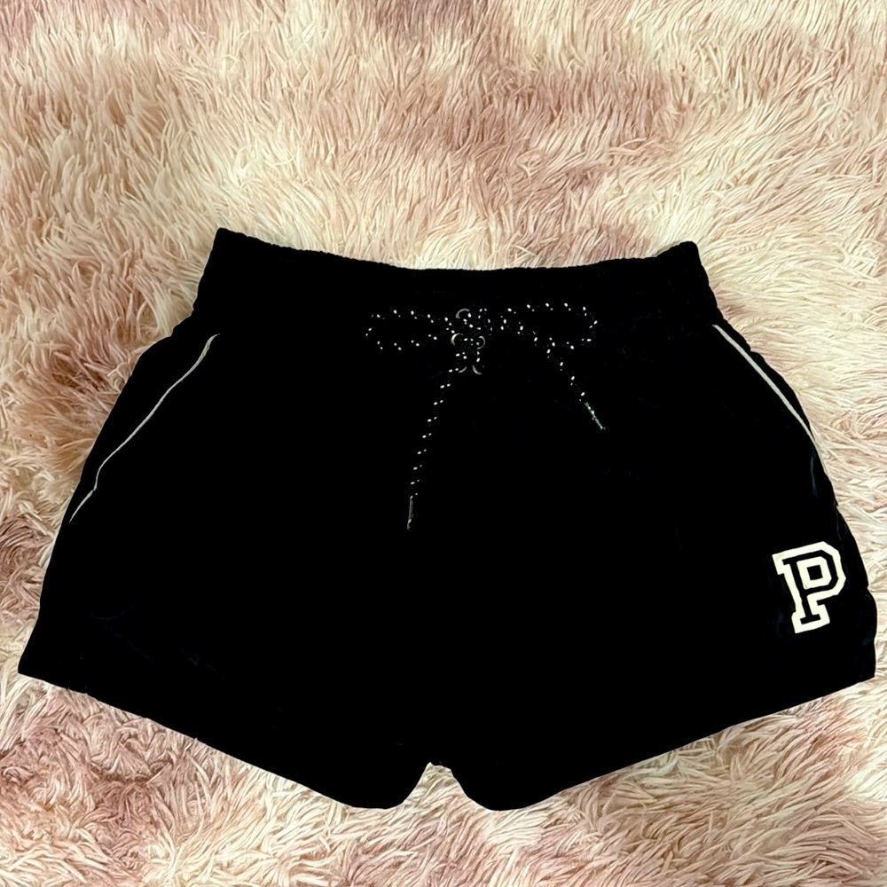 Pink brand athletic shorts, black, extra small.